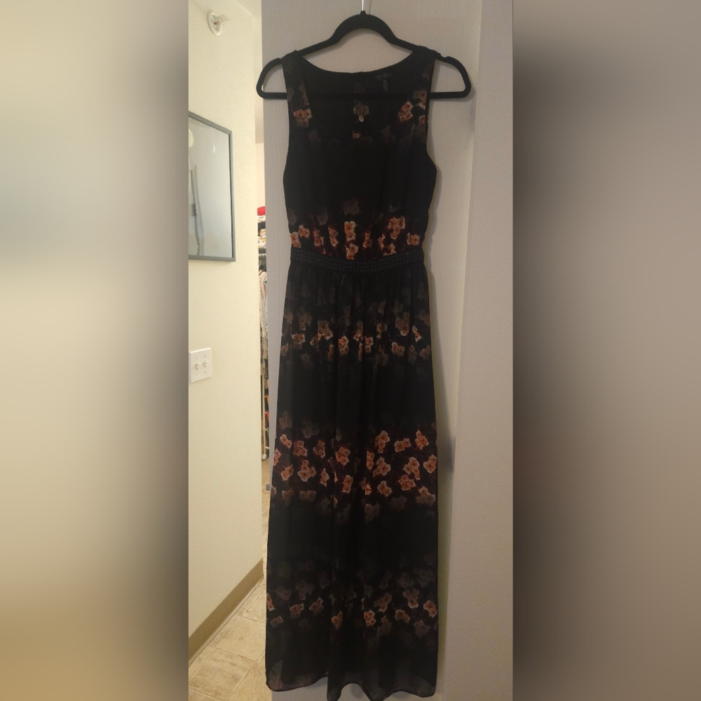 Jessica Simpson Strapless Black and Orange Dress